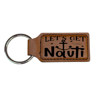 Keychain - Rectangle - Lets get Nauti - Leather