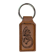 Keychain - Rectangle - Alien Fossil - Leather