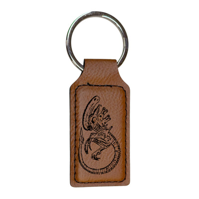 Keychain - Rectangle - Alien Fossil - Leather