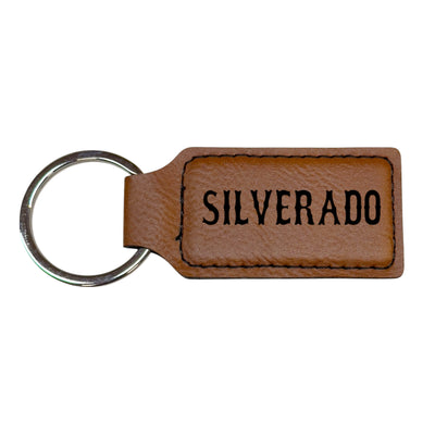 Keychain - Rectangle - Silverado - Leather