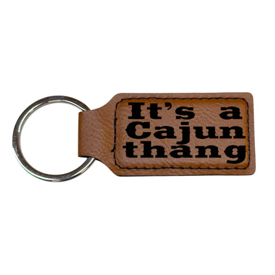 Keychain - Rectangle - Its a Cajun thang - Leather