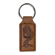 Keychain - Rectangle - Microphone - Leather