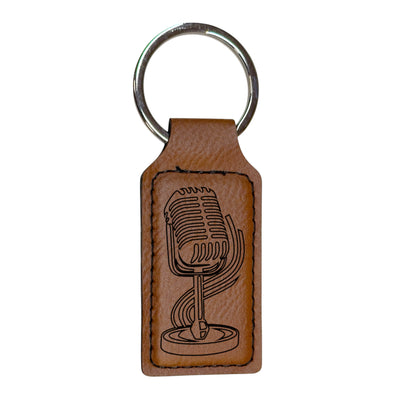 Keychain - Rectangle - Microphone - Leather