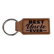 Keychain - Rectangle - Best Uncle Ever - Leather