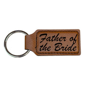 Keychain - Rectangle -  Father of the Bride - Leather