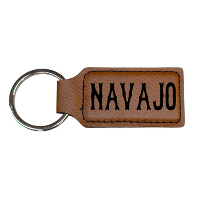 Keychain - Rectangle - Navajo - Leather