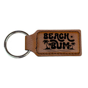 Keychain - Rectangle - Beach Bum - Leather