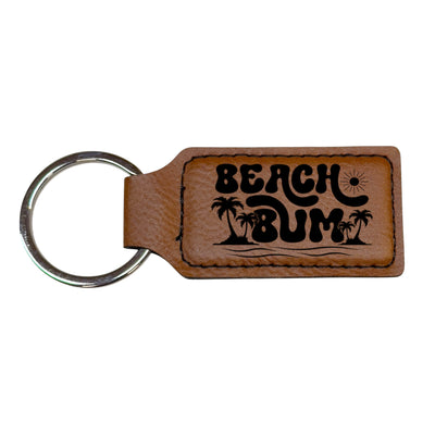 Keychain - Rectangle - Beach Bum - Leather