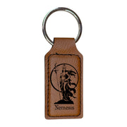 Keychain - Rectangle - Nemesis Goddess of Revenge - Leather