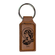 Keychain - Rectangle - Eos Goddess of Dawn - Leather