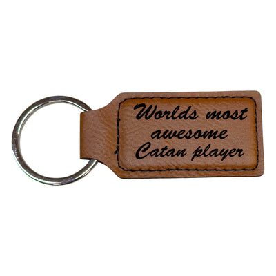 Keychain - Rectangle - Catan Player - Leather