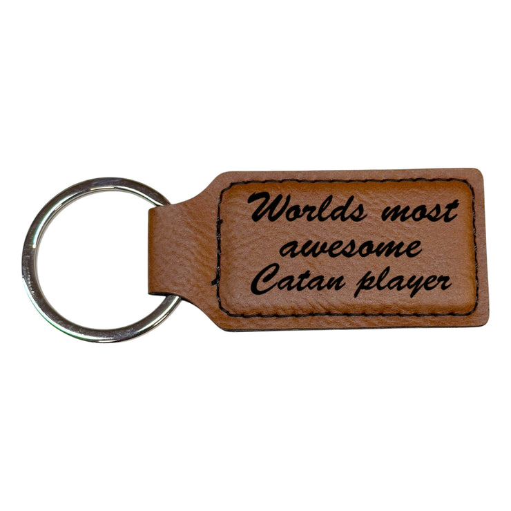 Keychain - Rectangle - Catan Player - Leather