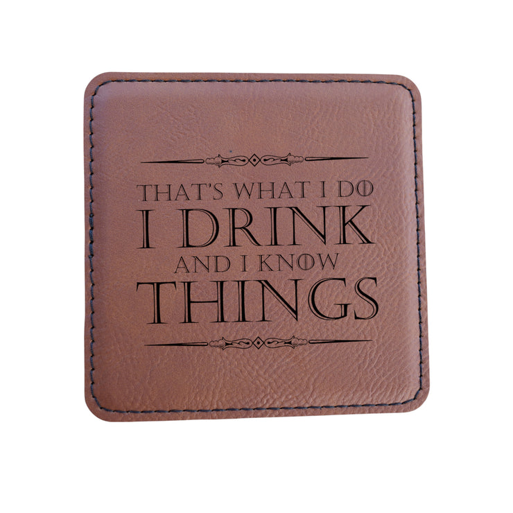 Coaster - Thats what i do - SET OF 2 - Leather or Stitched Cork