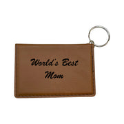 Keychain ID Holder Wallet - Worlds Best Mom Leather