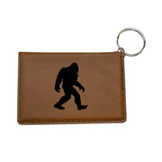 Keychain ID Holder Wallet - Bigfoot Sasquatch - Leather
