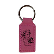 Keychain - Rectangle - Dionysus God of Wine - Leather