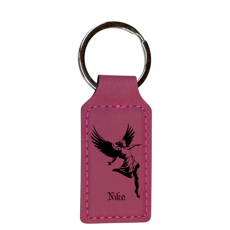Keychain - Rectangle - Nike Goddess of Victory - Leather