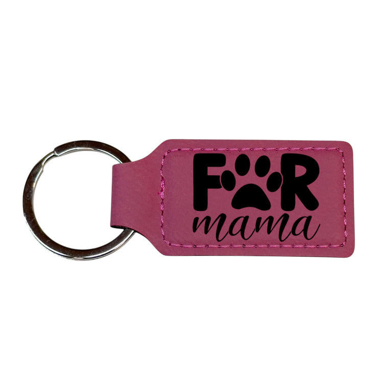 Keychain - Rectangle - Fur Mama - Leather