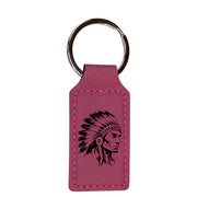 Keychain - Rectangle - Indian Chief - Leather