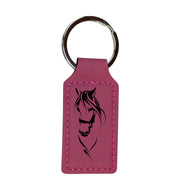 Keychain - Rectangle - My Horse - Leather