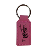 Keychain - Rectangle - Pan God of Nature - Leather