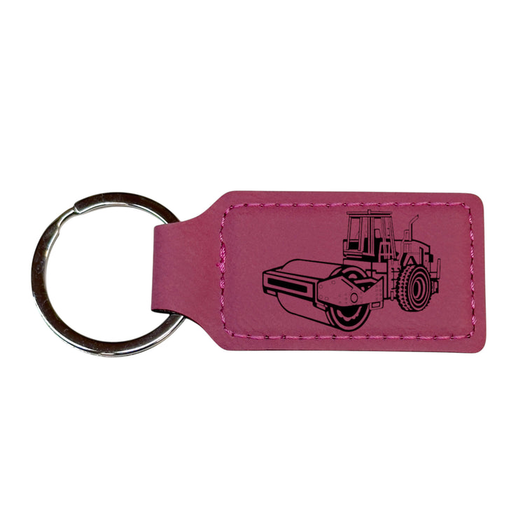 Keychain - Rectangle - Steamroller - Leather