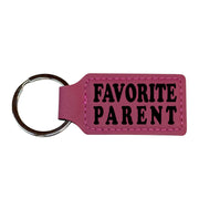 Keychain - Rectangle - Favorite Parent - Leather