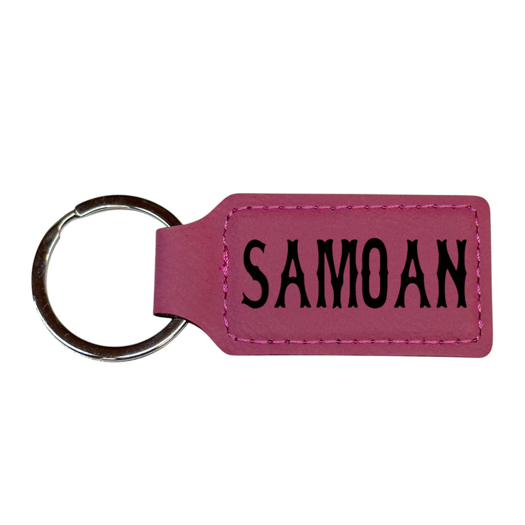 Keychain - Rectangle - Samoan - Leather