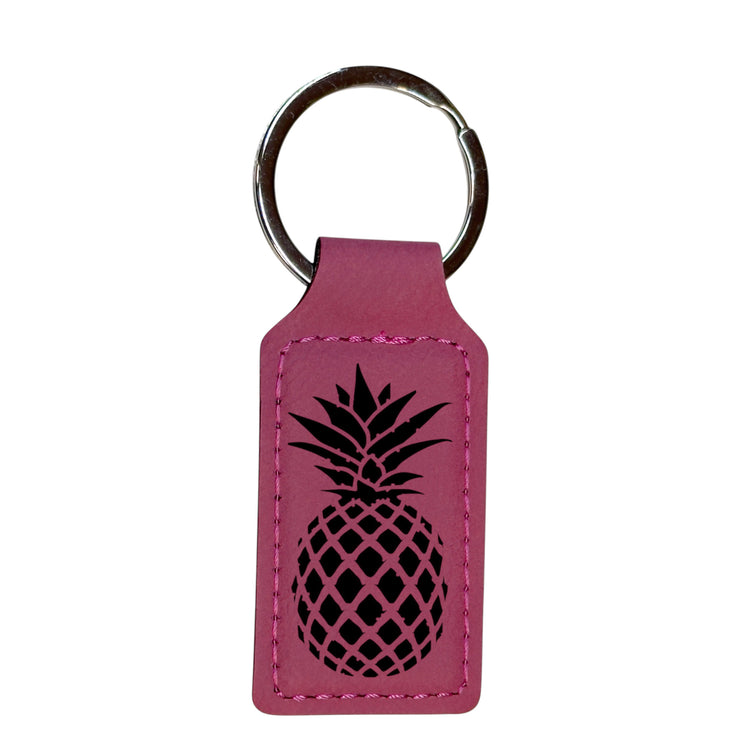 Keychain - Rectangle - Pineapple - Leather
