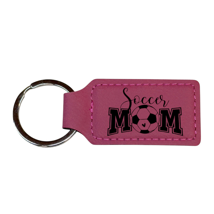Keychain - Rectangle - Soccer Mom - Leather