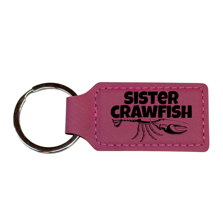 Keychain - Rectangle - Sister Crawfish - Leather