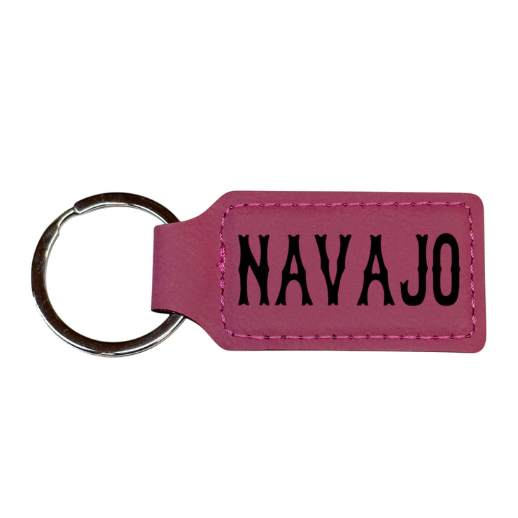 Keychain - Rectangle - Navajo - Leather