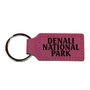 Keychain - Rectangle - Denali National Park - Leather