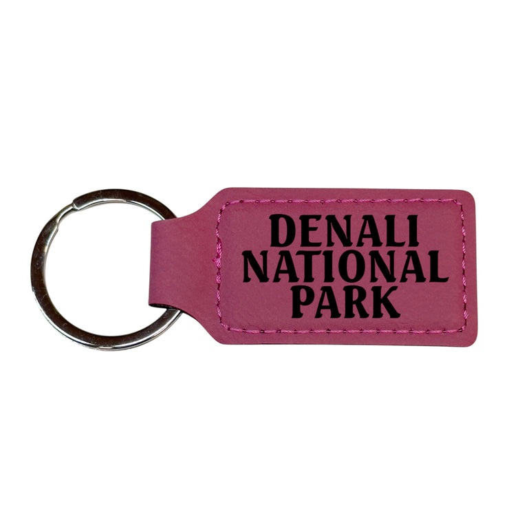 Keychain - Rectangle - Denali National Park - Leather