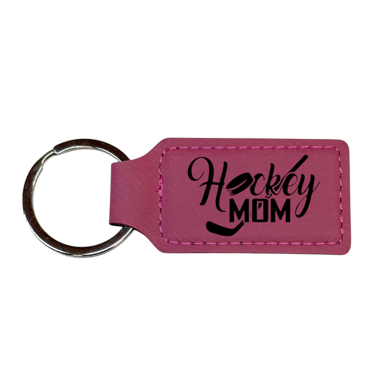 Keychain - Rectangle - Hockey Mom - Leather