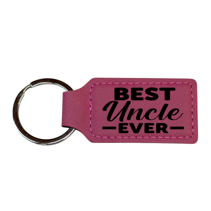 Keychain - Rectangle - Best Uncle Ever - Leather