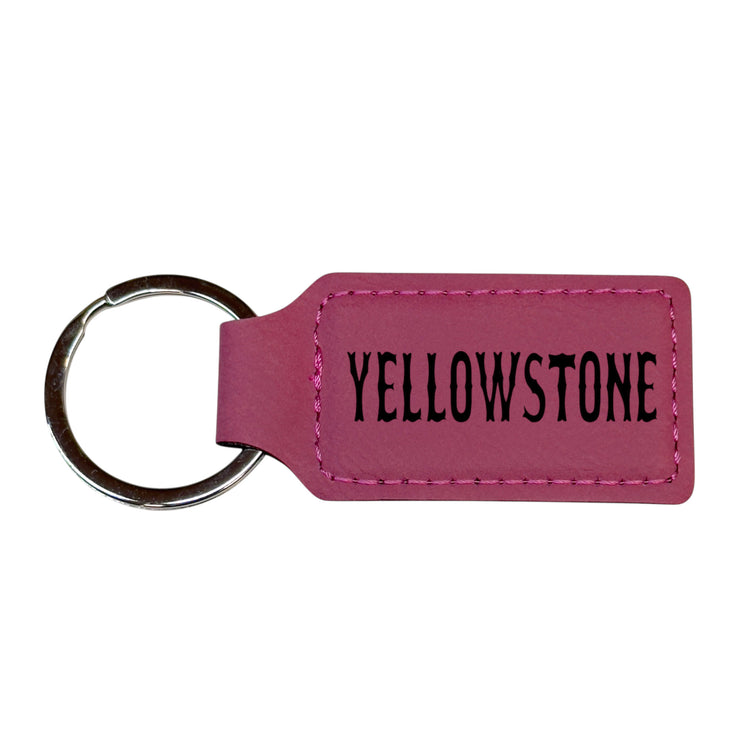 Keychain - Rectangle - Yellowstone - Leather