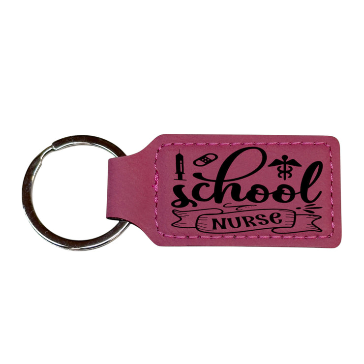 Keychain - Rectangle - School Nurse - Leather