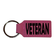 Keychain - Rectangle - Veteran - Leather