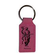 Keychain - Rectangle - Asclepius - Leather