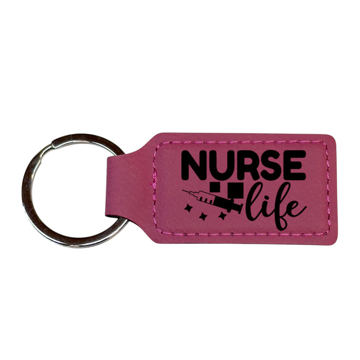 Keychain - Rectangle - Nurse Life - Leather