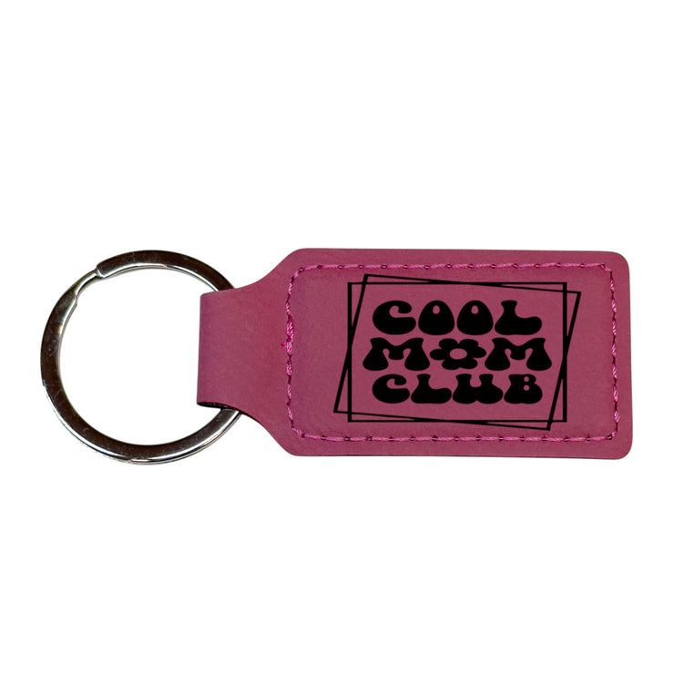 Keychain - Rectangle - Cool Mom Club - Leather