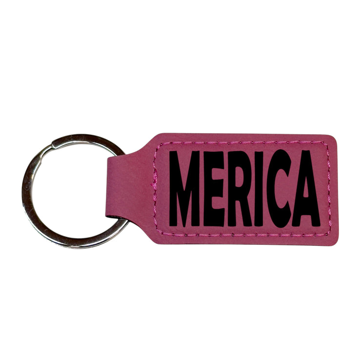 Keychain - Rectangle - Merica - Leather