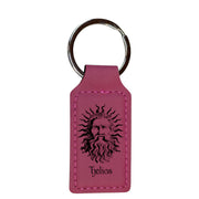 Keychain - Rectangle - Helios God of the Sun - Leather