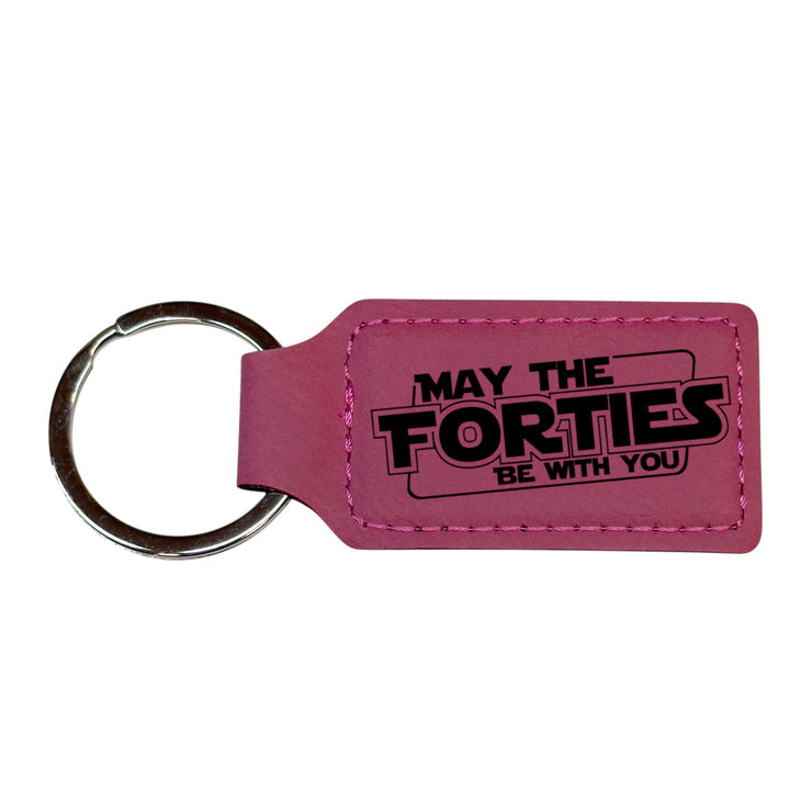 Keychain - Rectangle - May the Forties be with you - Leather