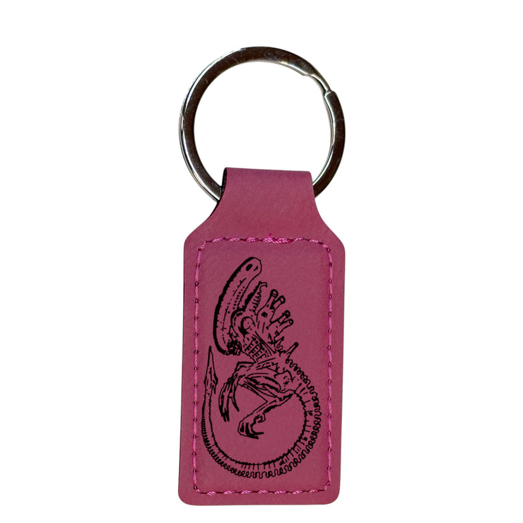 Keychain - Rectangle - Alien Fossil - Leather