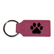 Keychain - Rectangle - Dog Paw - Leather