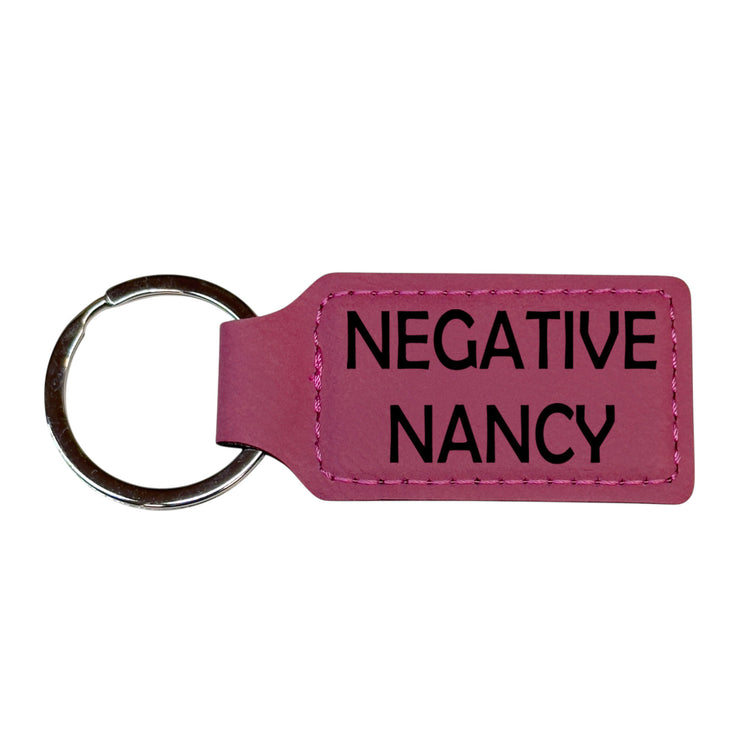 Keychain - Rectangle - Negative Nancy - Leather