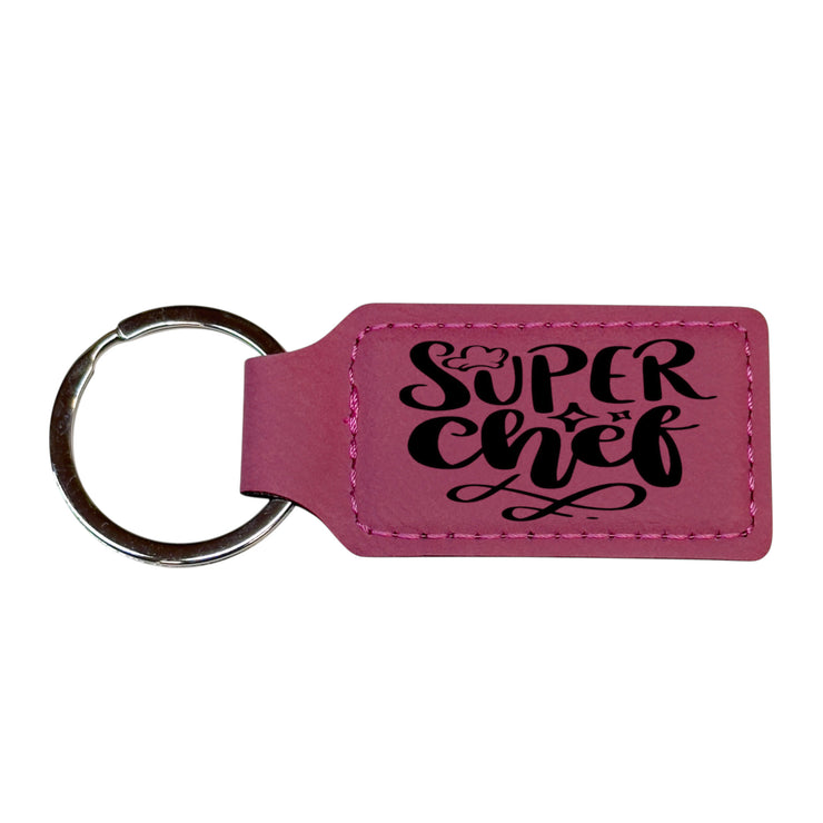 Keychain - Rectangle - Super Chef - Leather