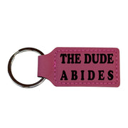 Keychain - Rectangle - The Dude Abides - Leather